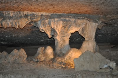 Natural columns inside War Eagle Cavern