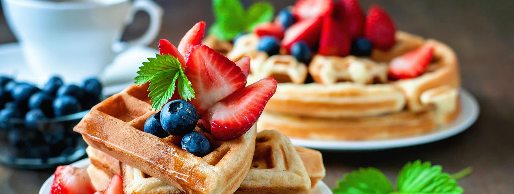 Waffles and fruit