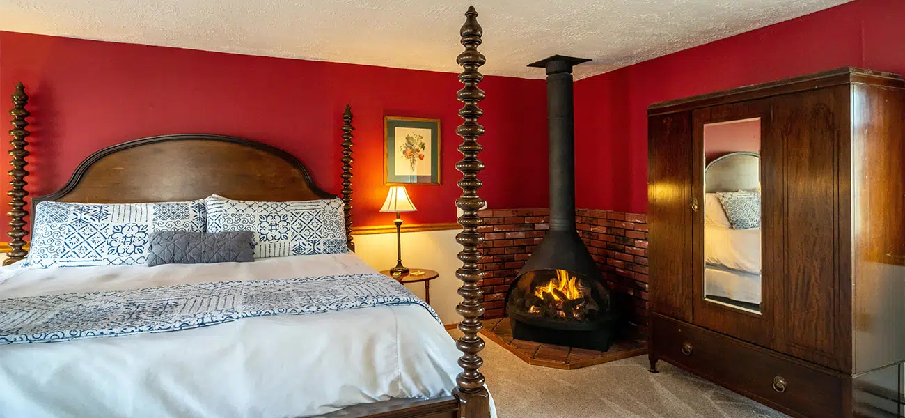 Willow guest room with fireplace