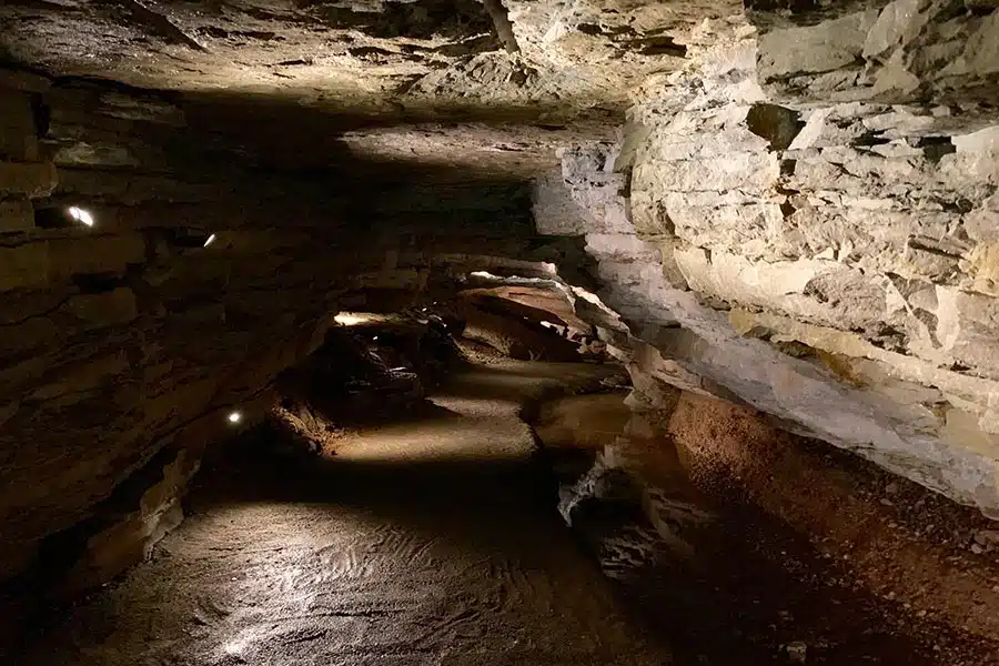 Inside War Eagle Cavern on Beaver Lake